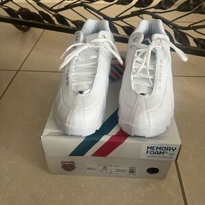 K- Swiss New Men's White Memory Foam Shoes